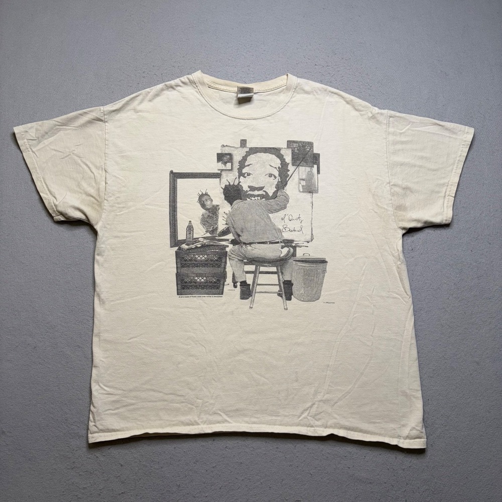 Gildan Ol Dirty Bastard T-Shirt Mens XL Cream ODB Wu-Tang Clan Graphic 2012 Rare